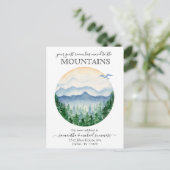 New Home Moving Announcement Cabin Lodge Mountains Aankondigingskaart (Staand voorkant)