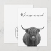 New Home Moving Announcement Highland Koe Aankondigingskaart (Voorkant / Achterkant)