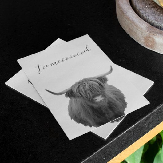 New Home Moving Announcement Highland Koe Aankondigingskaart