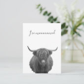 New Home Moving Announcement Highland Koe Aankondigingskaart (Staand voorkant)