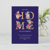 New Home New Address Floral Moving Announcement (Staand voorkant)