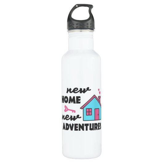 New Home New Adventures Waterfles (Voorkant)