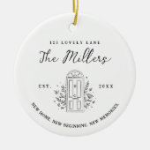 New Home New Beginning Address Photo Custom Keramisch Ornament (Voorkant)
