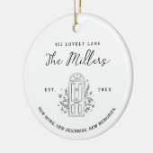 New Home New Beginning Address Photo Custom Keramisch Ornament (Links)