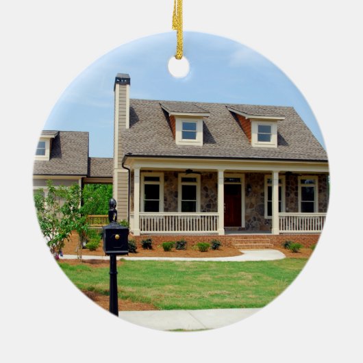 New Home New Beginning Address Photo Custom Keramisch Ornament (Achterkant)