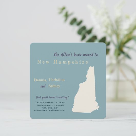 New Home New Hampshire Verhuisaankondiging Kaart (Staand voorkant)