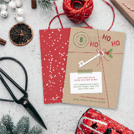 New Home New Key Holiday Moving Announcement Kaart