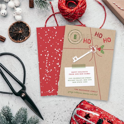 New Home New Key Holiday Moving Announcement Kaart