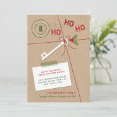 New Home New Key Holiday Moving Announcement Kaart (Staand voorkant)