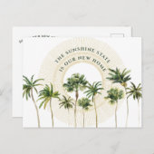 New Home Palm Trees Gold Sun Sunshine State Moving Aankondigingskaart (Voorkant / Achterkant)