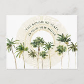 New Home Palm Trees Gold Sun Sunshine State Moving Aankondigingskaart (Voorkant)