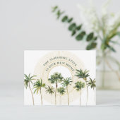 New Home Palm Trees Gold Sun Sunshine State Moving Aankondigingskaart (Staand voorkant)