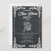 New Home Party Invitation Elegant Chalkboard Hou Kaart (Voorkant)