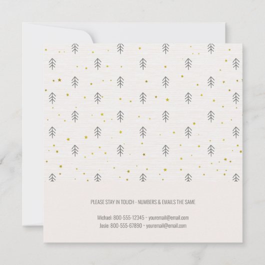 New Home Photo Doodle Scandinavian Pines Moving Aankondiging (Achterkant)