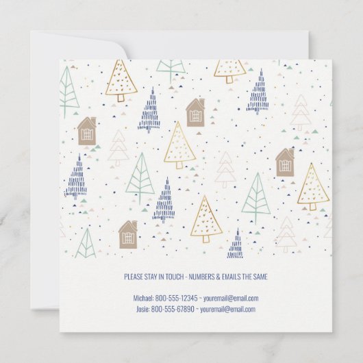 New Home Photo Doodle Tree and House Moving Aankondiging (Achterkant)