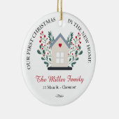 New Home Photo on back keepomwille Kerstmis Keramisch Ornament (Rechts)