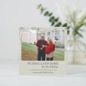 New Home Photo Pine Tree House Moving Announance Aankondiging (Staand voorkant)