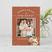 New Home Photo Thanksgiving Holiday Moving Aankondiging (Staand voorkant)