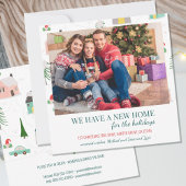 New Home Photo Whimsy Pine Trees and Houses Moving Aankondiging