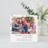 New Home Photo Whimsy Pine Trees and Houses Moving Aankondiging (Staand voorkant)