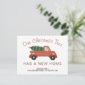 New Home Red Truck kerstboomvakantie Aankondigingskaart (Staand voorkant)