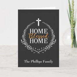 New Home Religious, Home Blessed Home Holiday Kaar Feestdagen Kaart