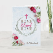 New Home Religious, Home Blessed Home Holiday Kaar Feestdagen Kaart (Voorkant)