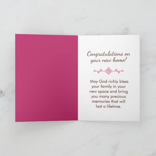 New Home Religious, Home Blessed Home Holiday Kaar Feestdagen Kaart (Binnen)