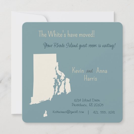 New Home Rhode Island Bewegende Aankondiging Brief (Voorkant)