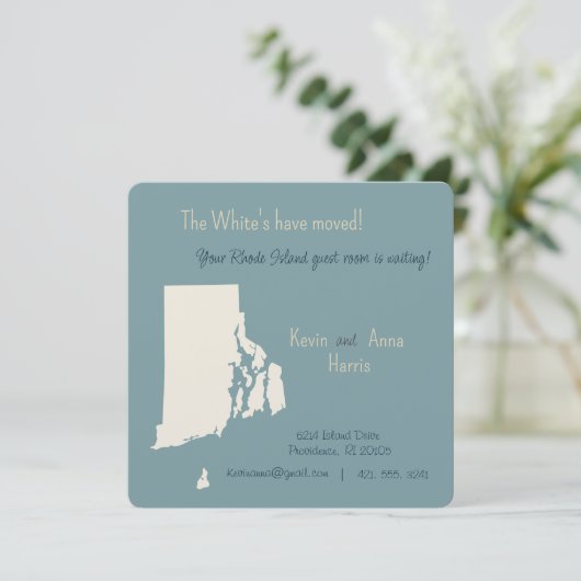 New Home Rhode Island Bewegende Aankondiging Brief (Staand voorkant)