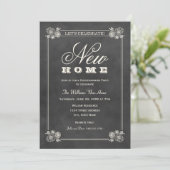 New Home Rustic Black Chalkboard Housewarming Kaart (Staand voorkant)