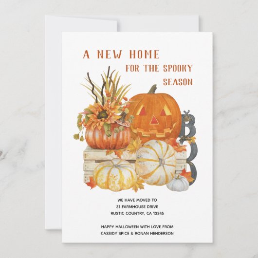 New Home Rustic Halloween Moving Aankondiging (Voorkant)
