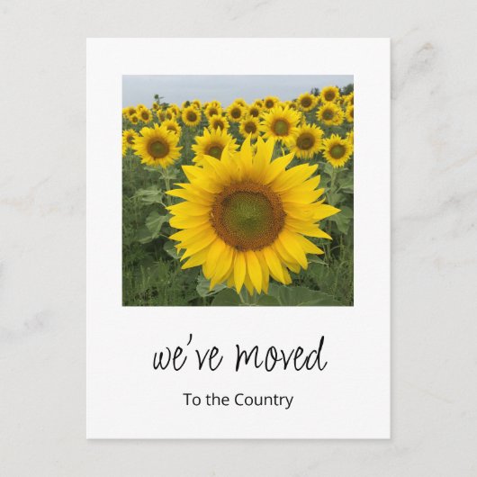 New Home Rustic Sunflower Moving Aankondigingskaart (Voorkant)