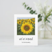New Home Rustic Sunflower Moving Aankondigingskaart (Staand voorkant)