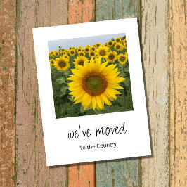 New Home Rustic Sunflower Moving Aankondigingskaart