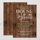 New Home Sweet Home House Warming Wood Key Uitnodi Kaart (Voorkant / Achterkant)