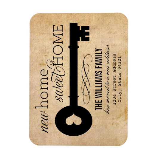 New Home Sweet Home  Key Moving Magneet (Verticaal)