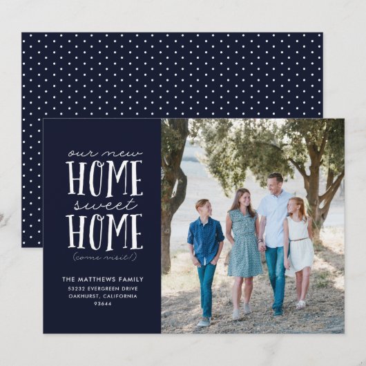 New Home Sweet Home Moving Annocement Aankondiging (Voorkant / Achterkant)