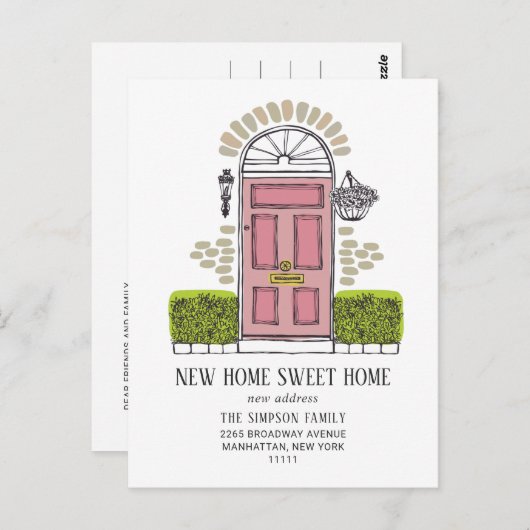 New Home Sweet Home Moving Annocement Briefkaart (Voorkant / Achterkant)