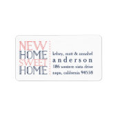 New Home Sweet Home Moving Annocement Etiket (Voorkant)