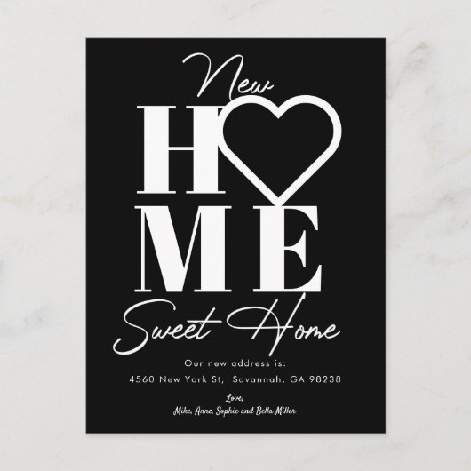 New Home Sweet Home Moving Annocement Uitnodiging Briefkaart (Voorkant)