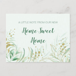 New Home Sweet Home Waterverf Foliage Moving Aankondigingskaart