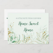 New Home Sweet Home Waterverf Foliage Moving Aankondigingskaart (Voorkant / Achterkant)