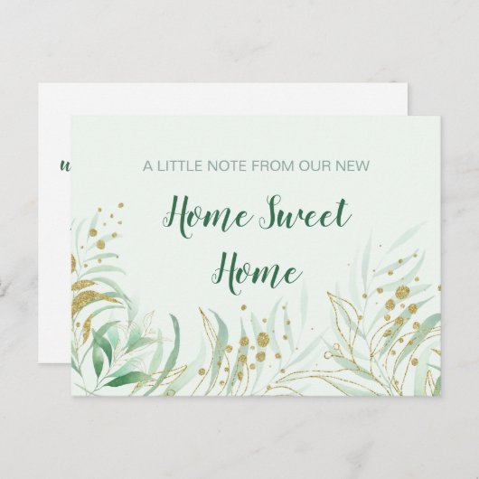 New Home Sweet Home Waterverf Foliage Moving Aankondigingskaart (Voorkant / Achterkant)