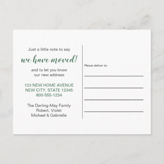 New Home Sweet Home Waterverf Foliage Moving Aankondigingskaart (Achterkant)