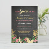 New Home Sweet House Warming ChalkBoard Key Invite Kaart (Staand voorkant)