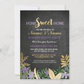 New Home Sweet House Warming ChalkBoard Key Invite Kaart (Voorkant)