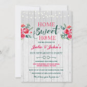New Home Sweet House Warming Floral Key Invite Kaart (Voorkant)