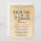 New Home Sweet House Warming  Key Invite Kaart (Voorkant)