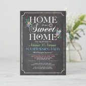 New Home Sweet HouseWarming Chalk Board Key Uitnod Kaart (Staand voorkant)